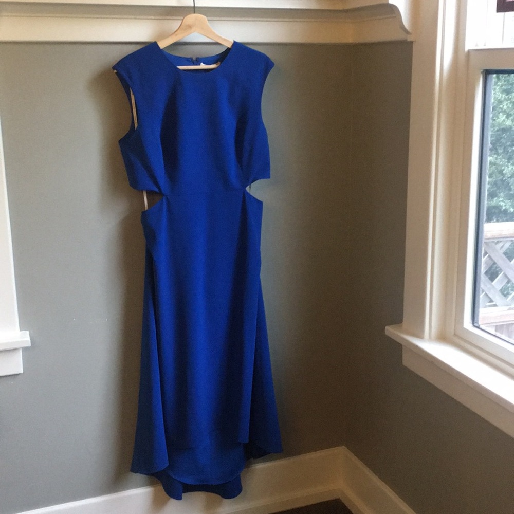 Halston Heritage cobalt blue cut out dress